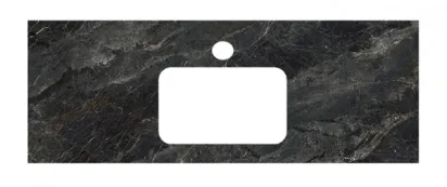 Столешница для раковин, встраиваемых сверху Kerama Marazzi Plaza 120 см, риальто темный серый лаппатированный, PL2.VT93120