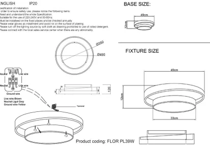 Потолочный светодиодный светильник Crystal Lux Flor PL39W Led 4000K WH