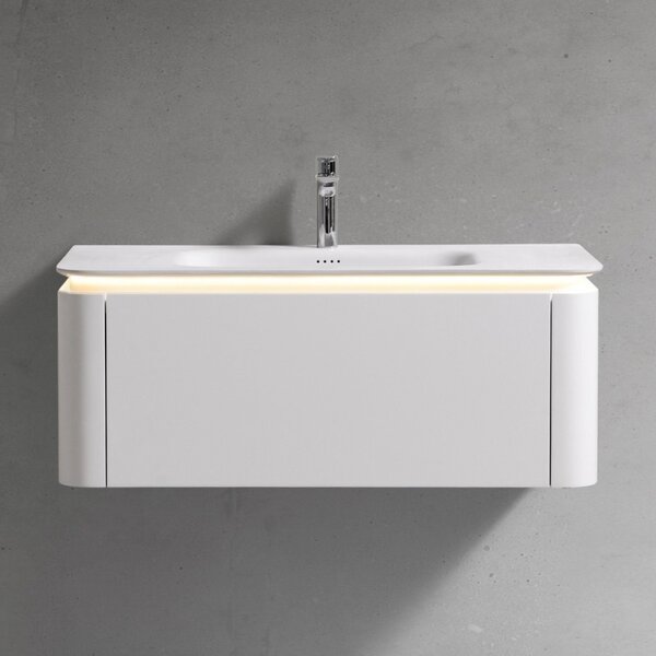 Тумба с раковиной Black&White Universe 100 см, U925.1000, матовый молочный белый