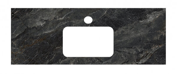 Столешница для раковин, встраиваемых сверху Kerama Marazzi Plaza 120 см, риальто темный серый лаппатированный, PL2.VT93120