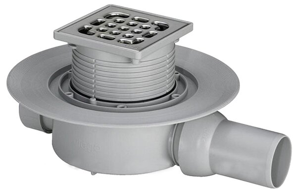 Трап Viega Advantix 583217, 100 x 100 мм, с сухим затвором, рамка пластик, с решеткой из нержавеющей стали